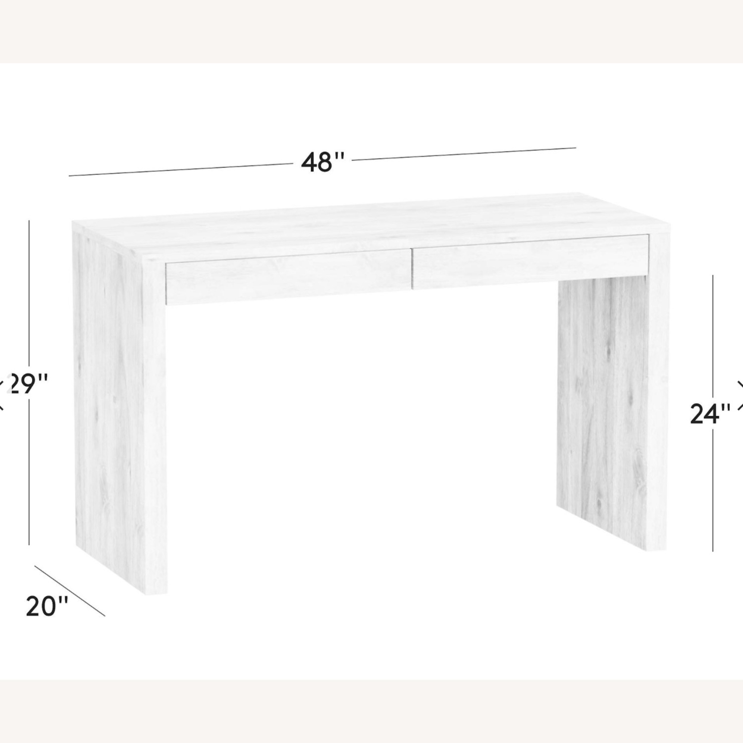 CB2 Runway 48" - Drawer White Lacquered Wood Desk - image-4