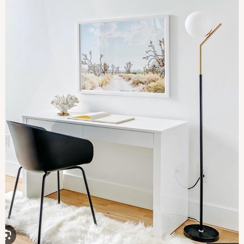 Used CB2 Runway 48" - Drawer White Lacquered Wood Desk  for sale on AptDeco