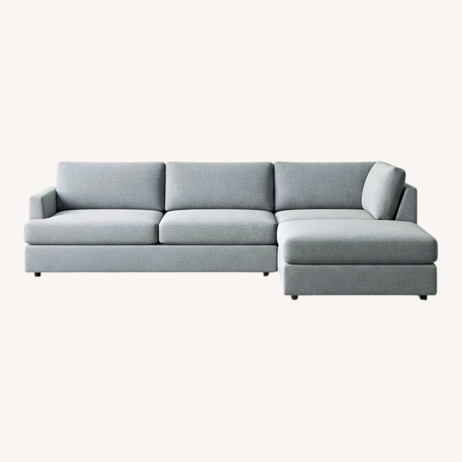 West Elm Natural Velvet 2 Piece Sectional - image-0