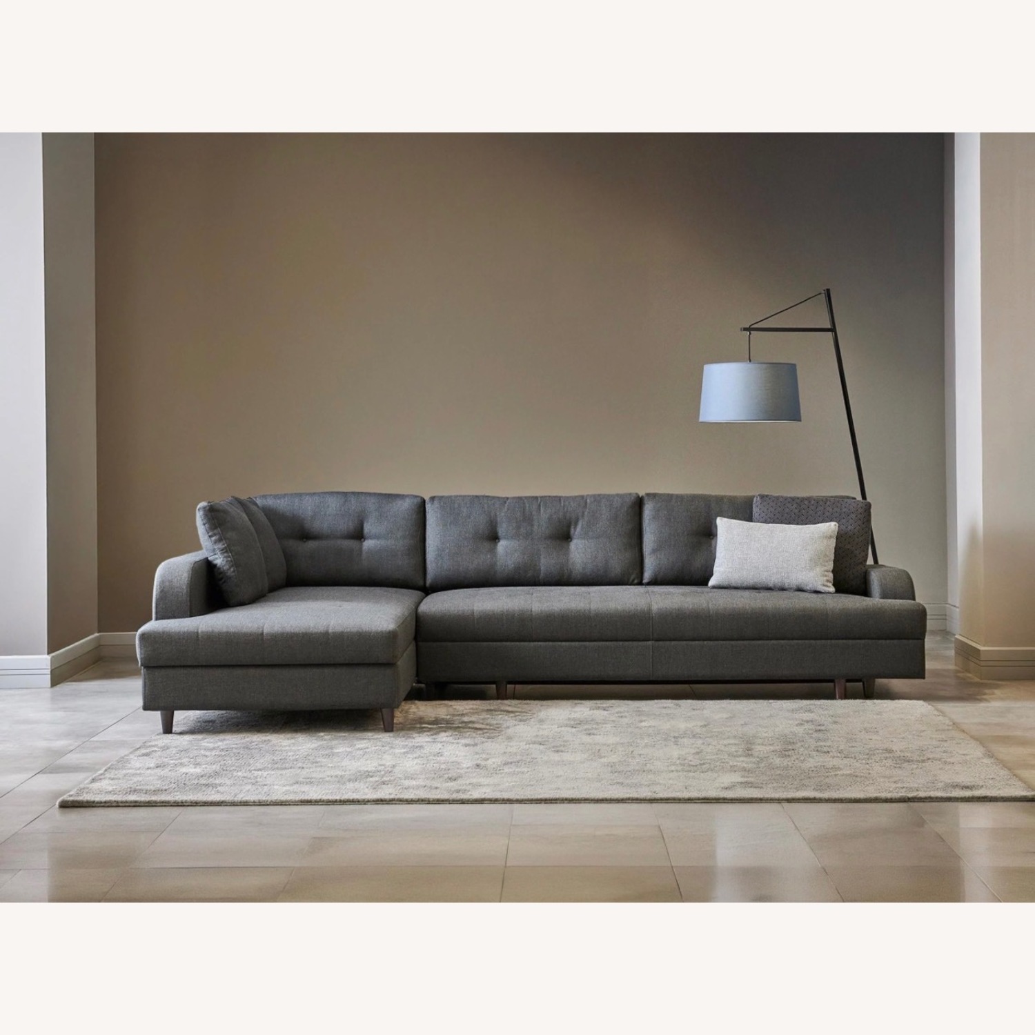 Lazzoni Light Gray Sleeper Sofa - image-6