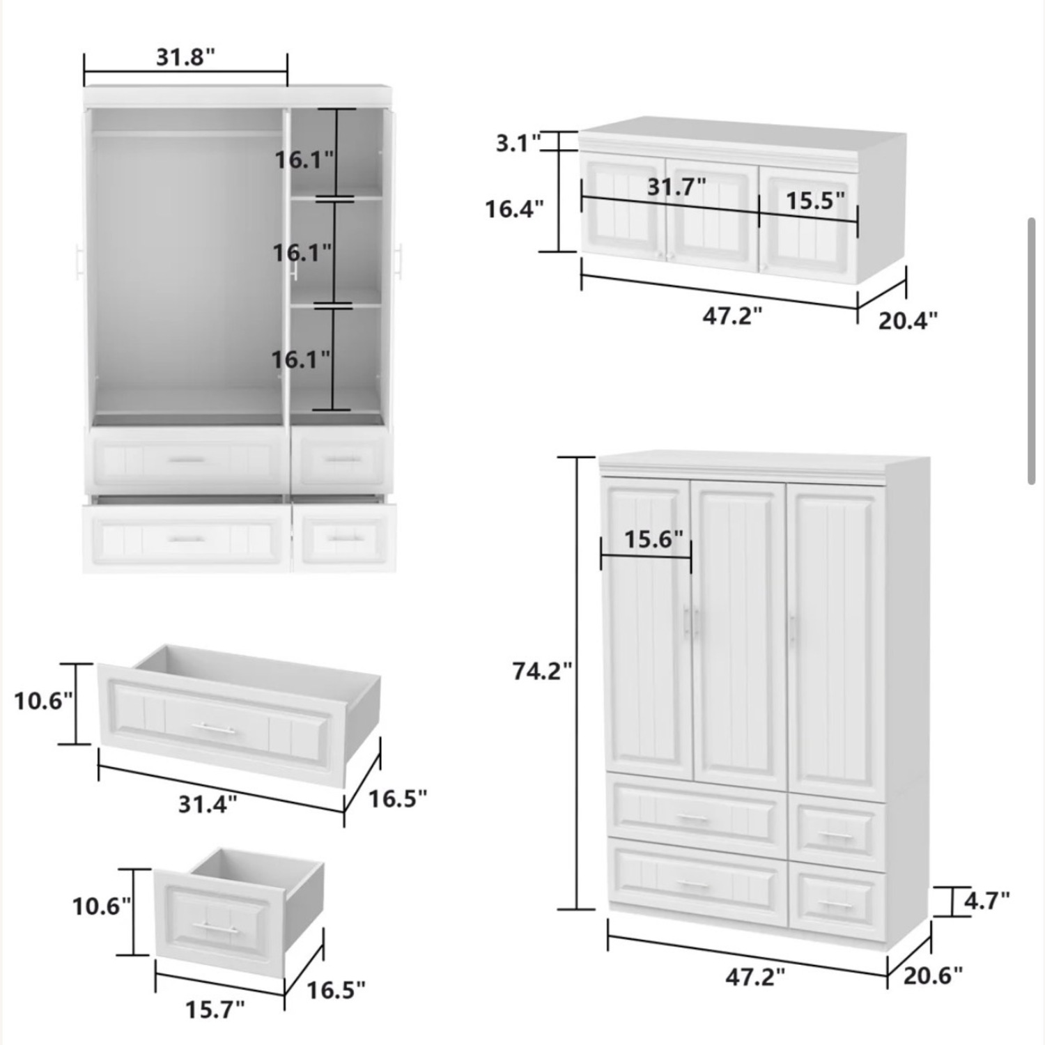 Wayfair Brienne 47.2 " W Armoire - image-4