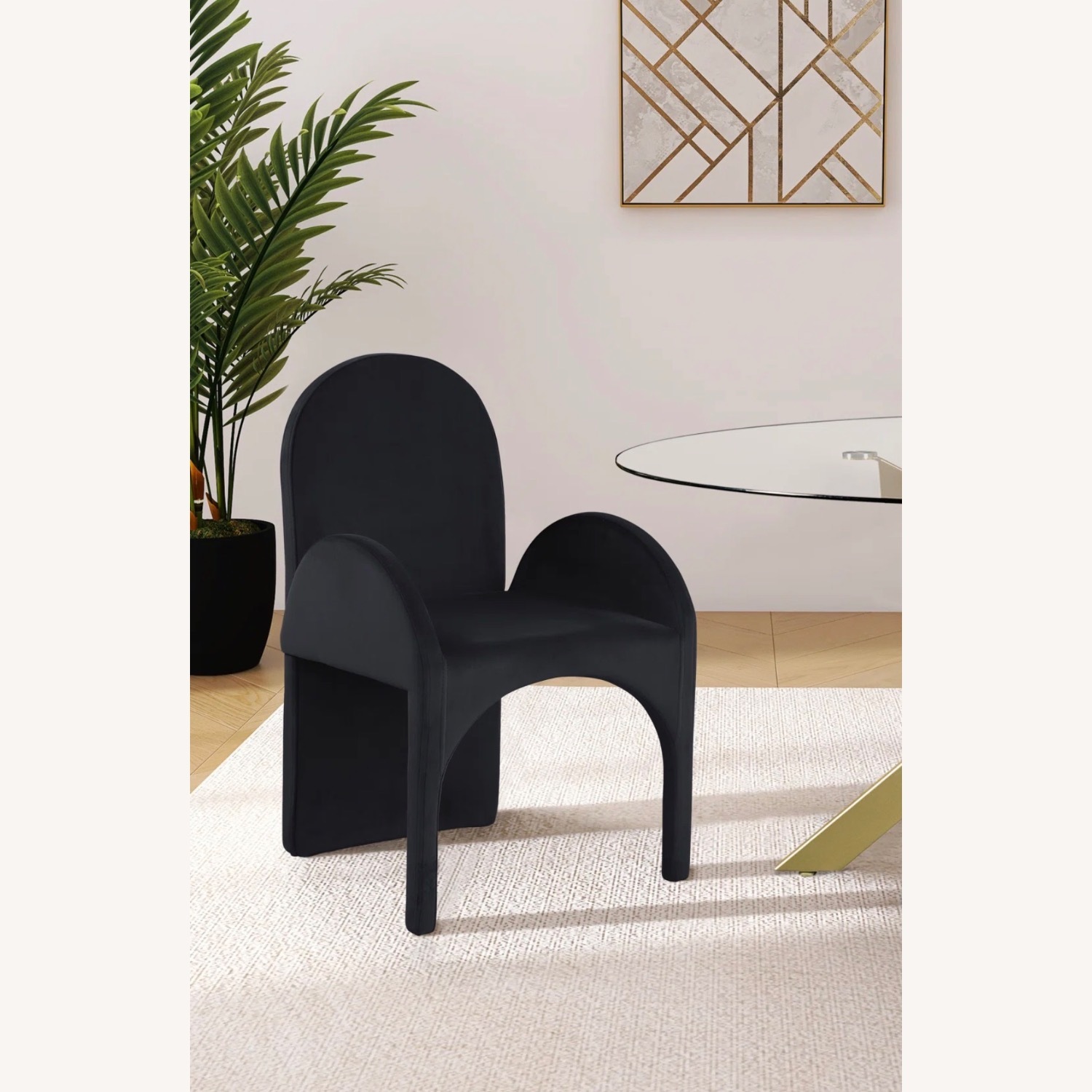 Living Spaces Black Velvet Accent Chairs - image-1