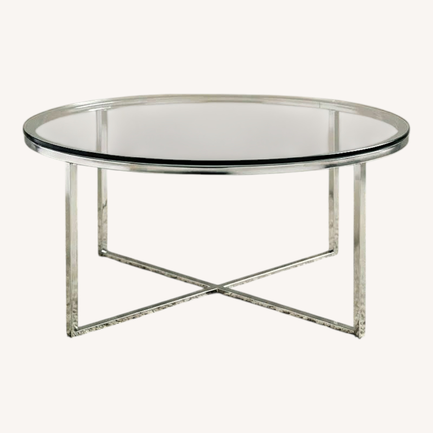 Glass and Chrome Coffee Table - image-0