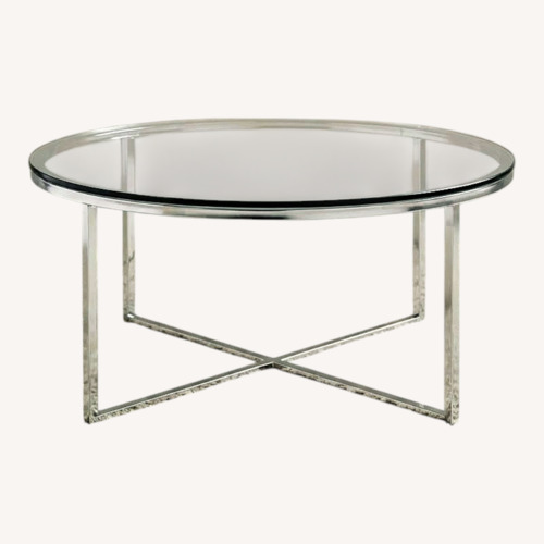 Used Glass and Chrome Coffee Table for sale on AptDeco