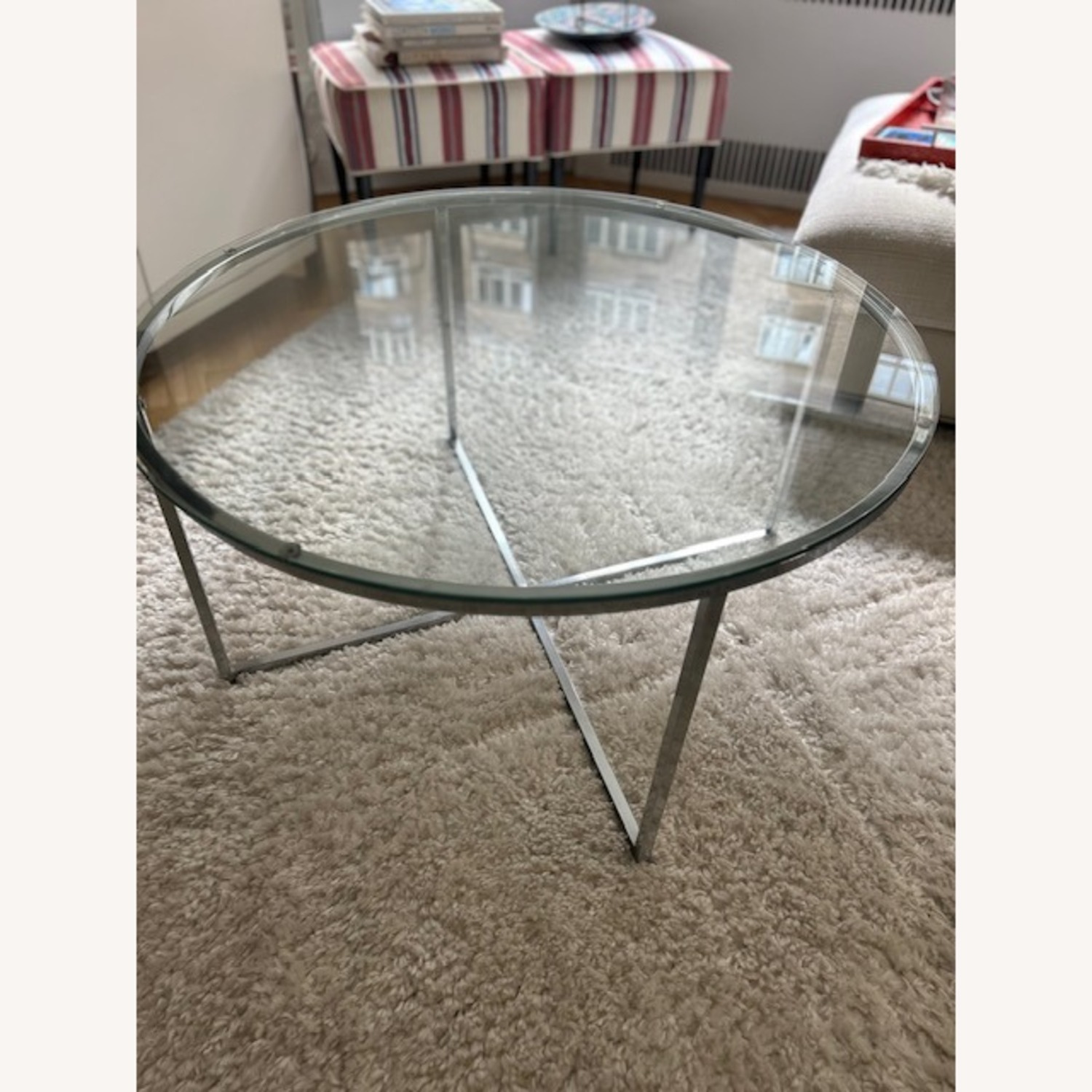 Glass and Chrome Coffee Table - image-1