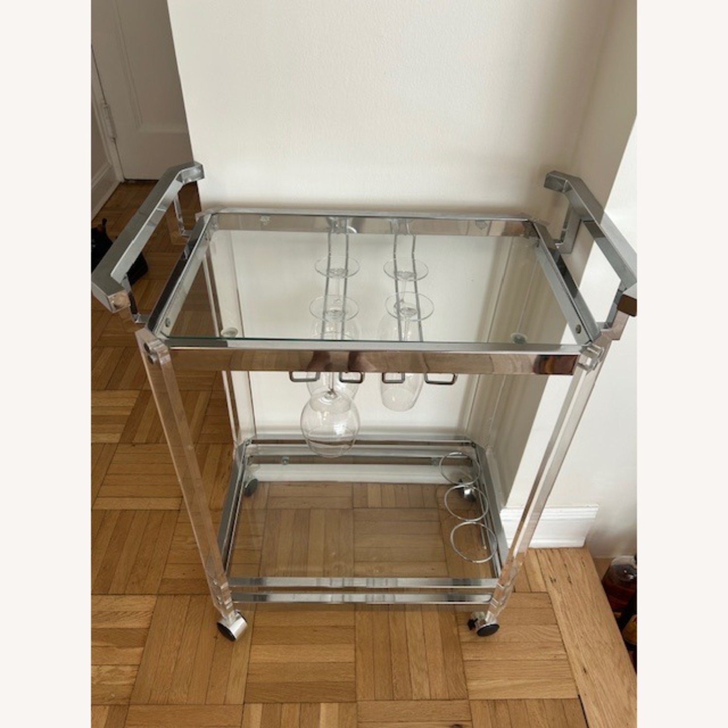 Glass and Chrome Bar Cart - image-2