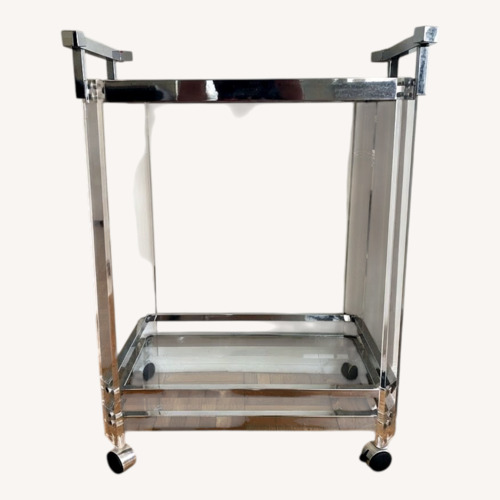 Used Glass and Chrome Bar Cart for sale on AptDeco