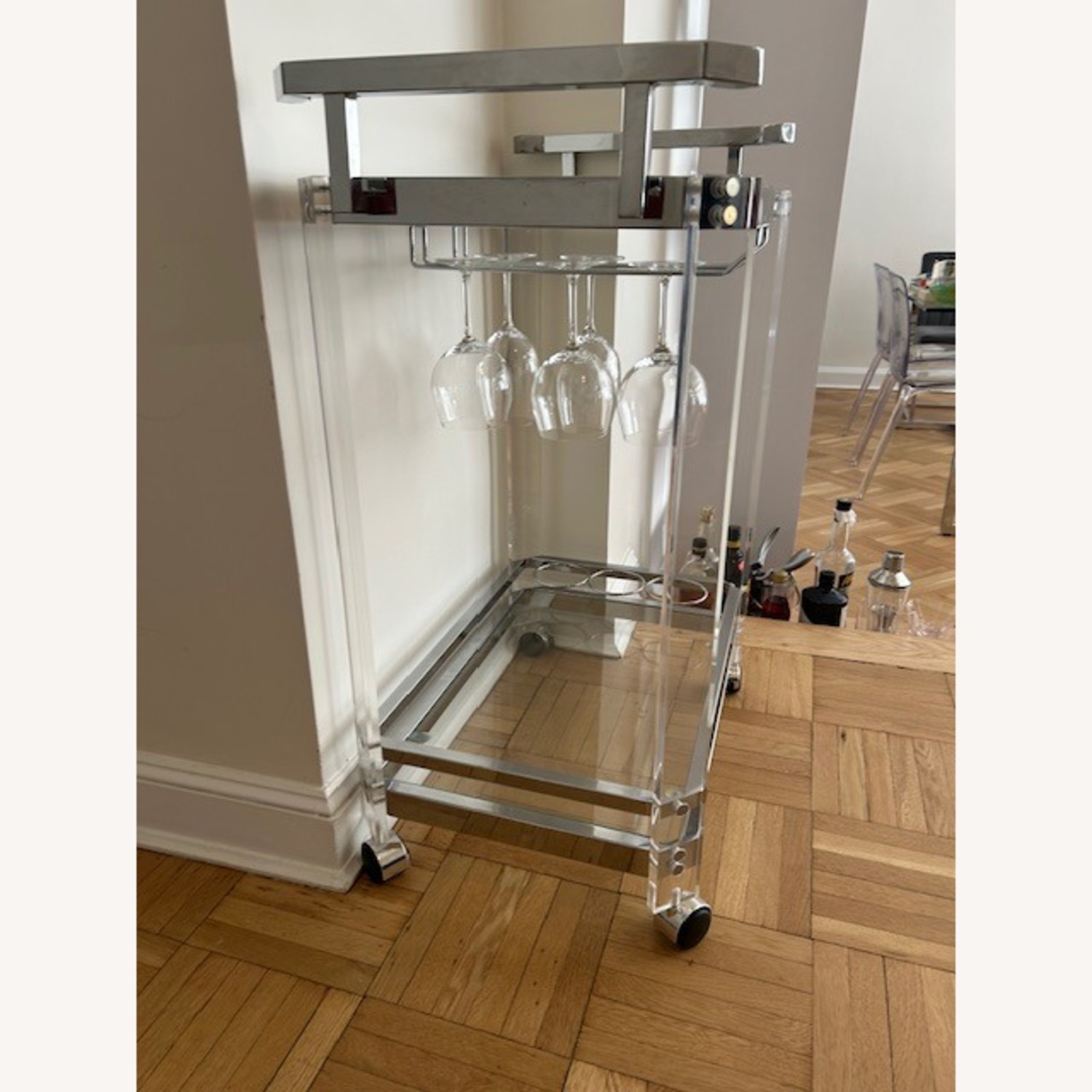 Glass and Chrome Bar Cart - image-3