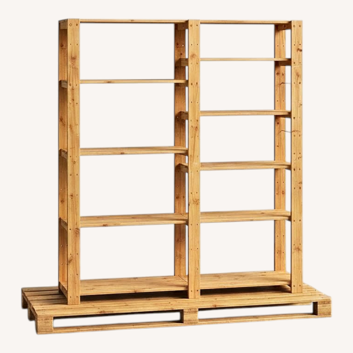 Wooden Storage Shelving Two Connected Bays - image-0