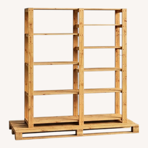 Used Wooden Storage Shelving Two Connected Bays for sale on AptDeco