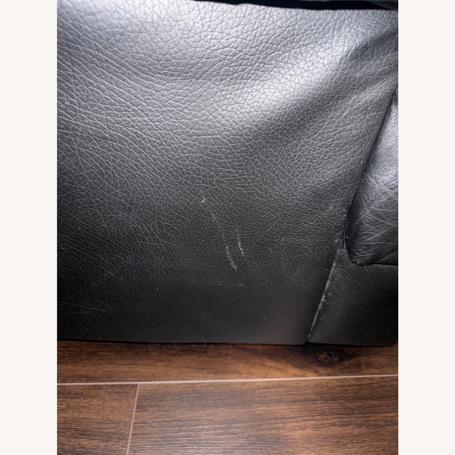 Vintage/Antique Black Leather 2 Seater Sofa - image-3