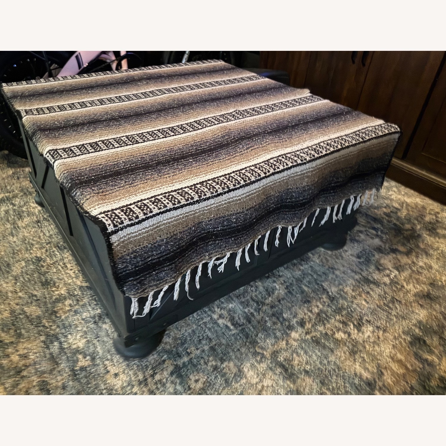 Dark Gray Farmhouse Storage Trunk Coffee Table - image-6