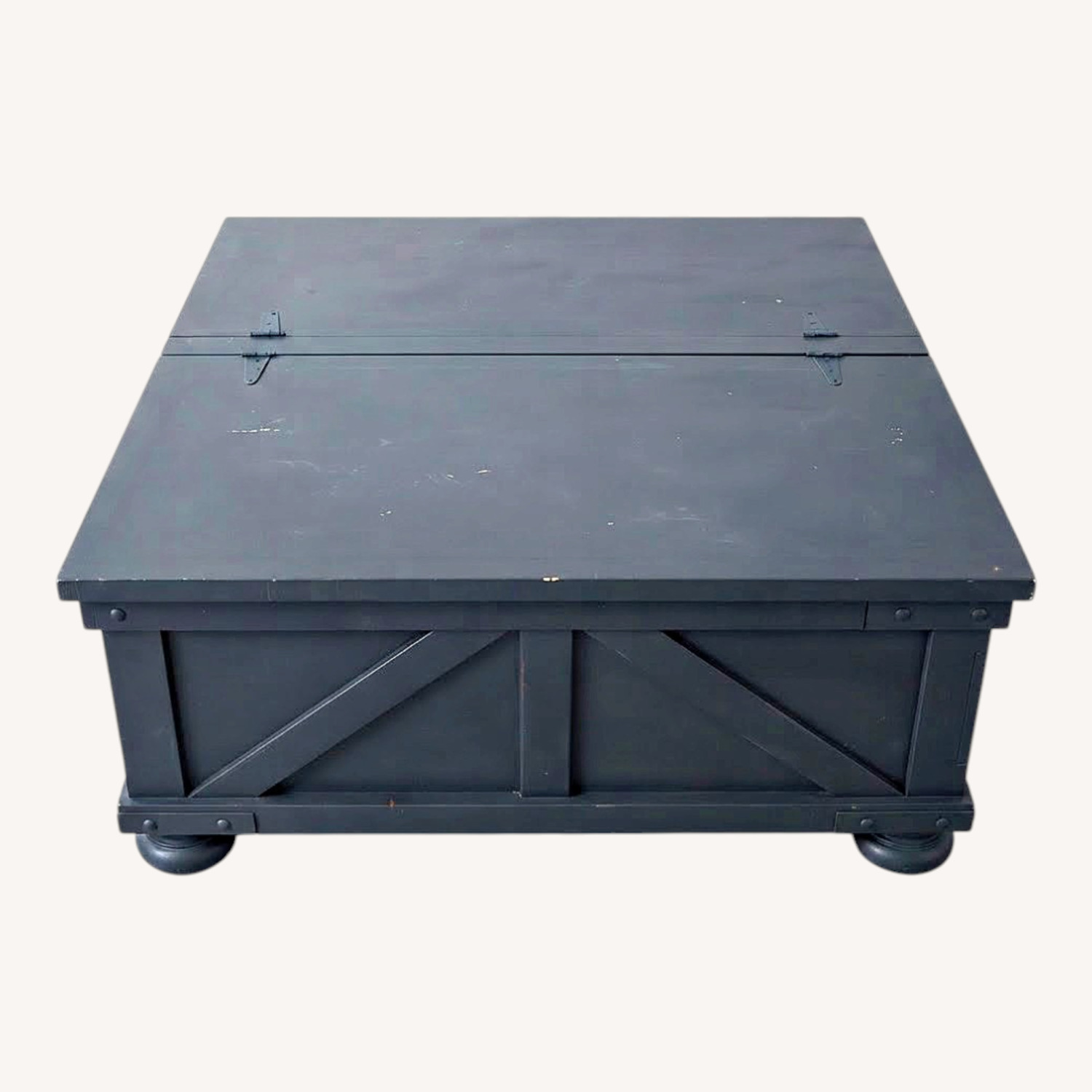 Dark Gray Farmhouse Storage Trunk Coffee Table - image-0