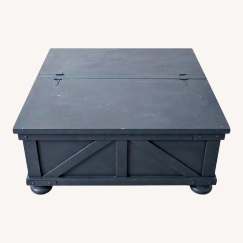 Used Dark Gray Farmhouse Storage Trunk Coffee Table for sale on AptDeco