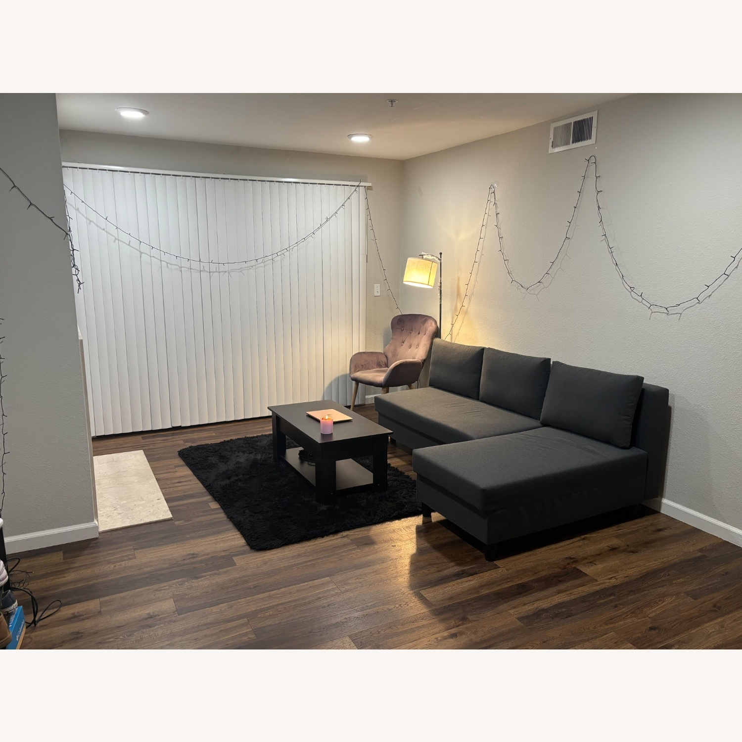 IKEA Dark Gray Fabric 2 Piece Sectional - image-2