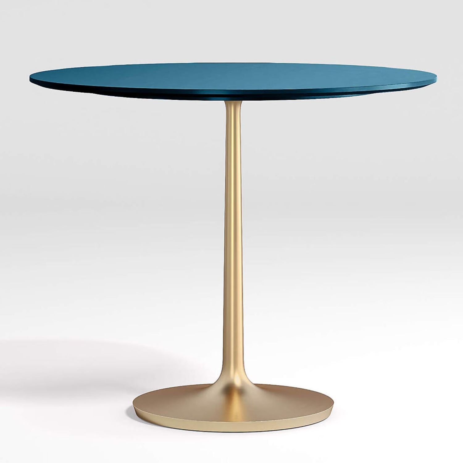 Crate& Barrel Blue Lacquer Table with Brass Base - image-5