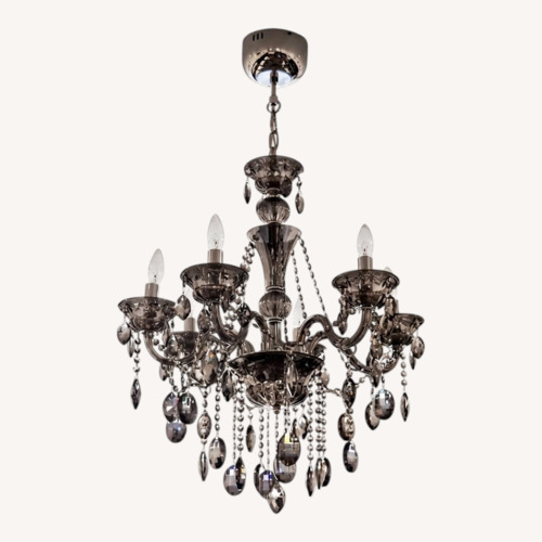 Used Crystal 6-Light Chandelier Smoked Gray for sale on AptDeco