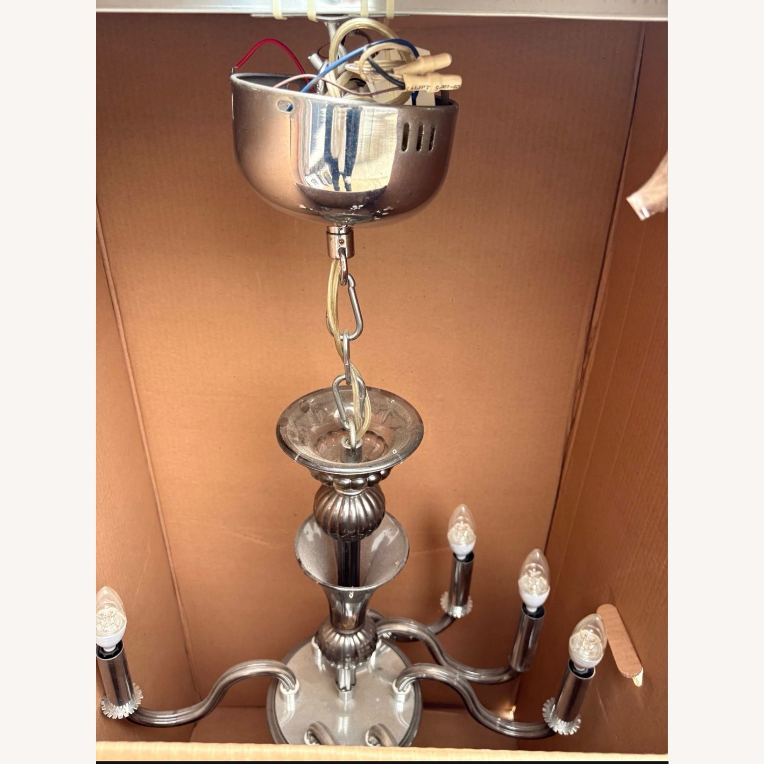 Crystal 6-Light Chandelier Smoked Gray - image-3
