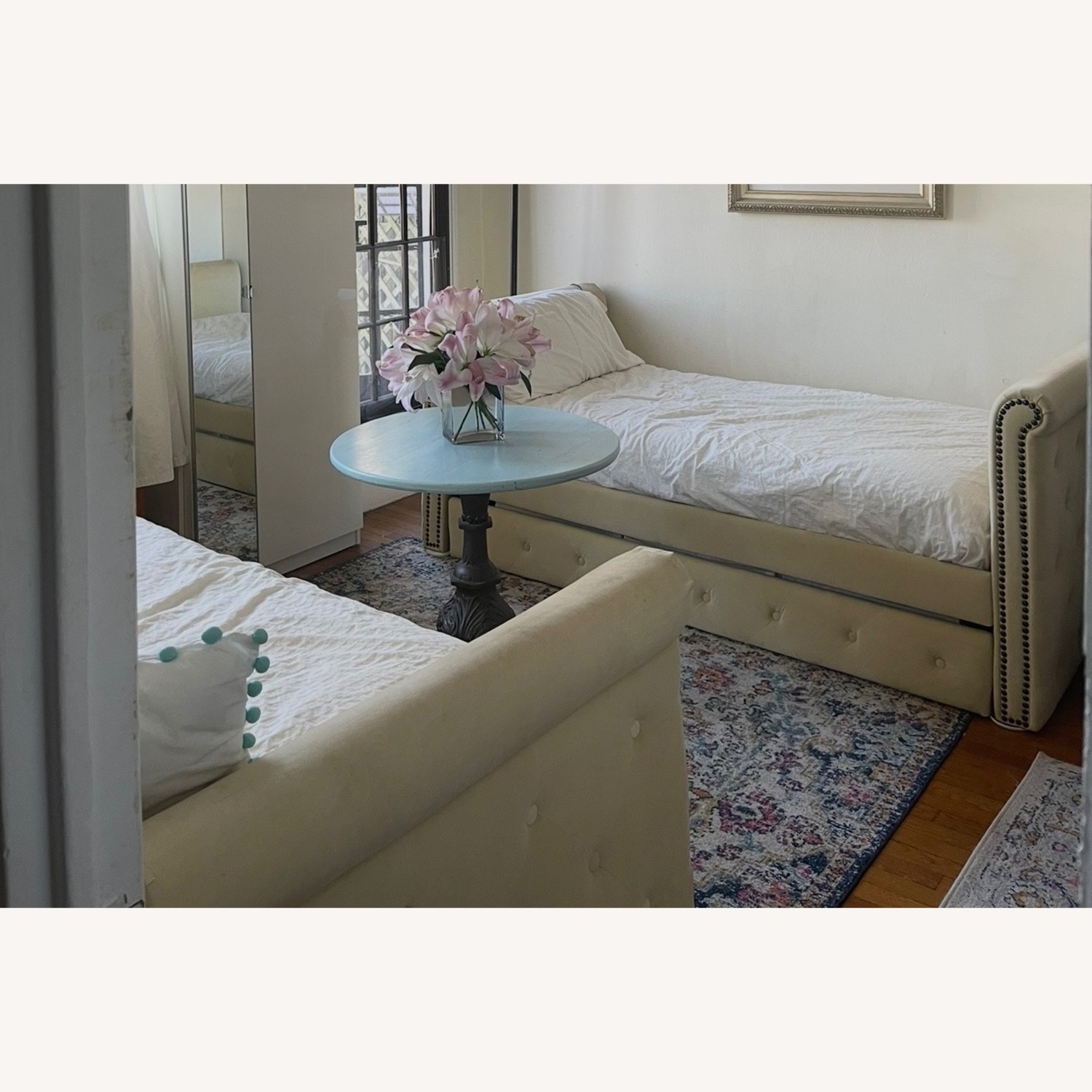 Horchow Beige Raven Tufted Daybed - image-2