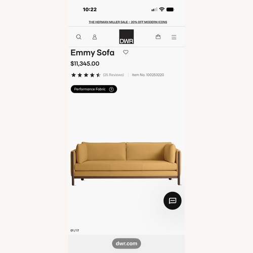 Used Design Within Reach Light Brown 3+ Seater Sofa for sale on AptDeco