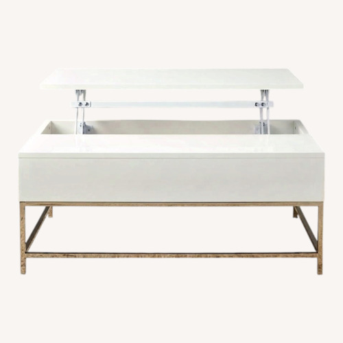 Used West Elm White Pop Up Coffee Table for sale on AptDeco