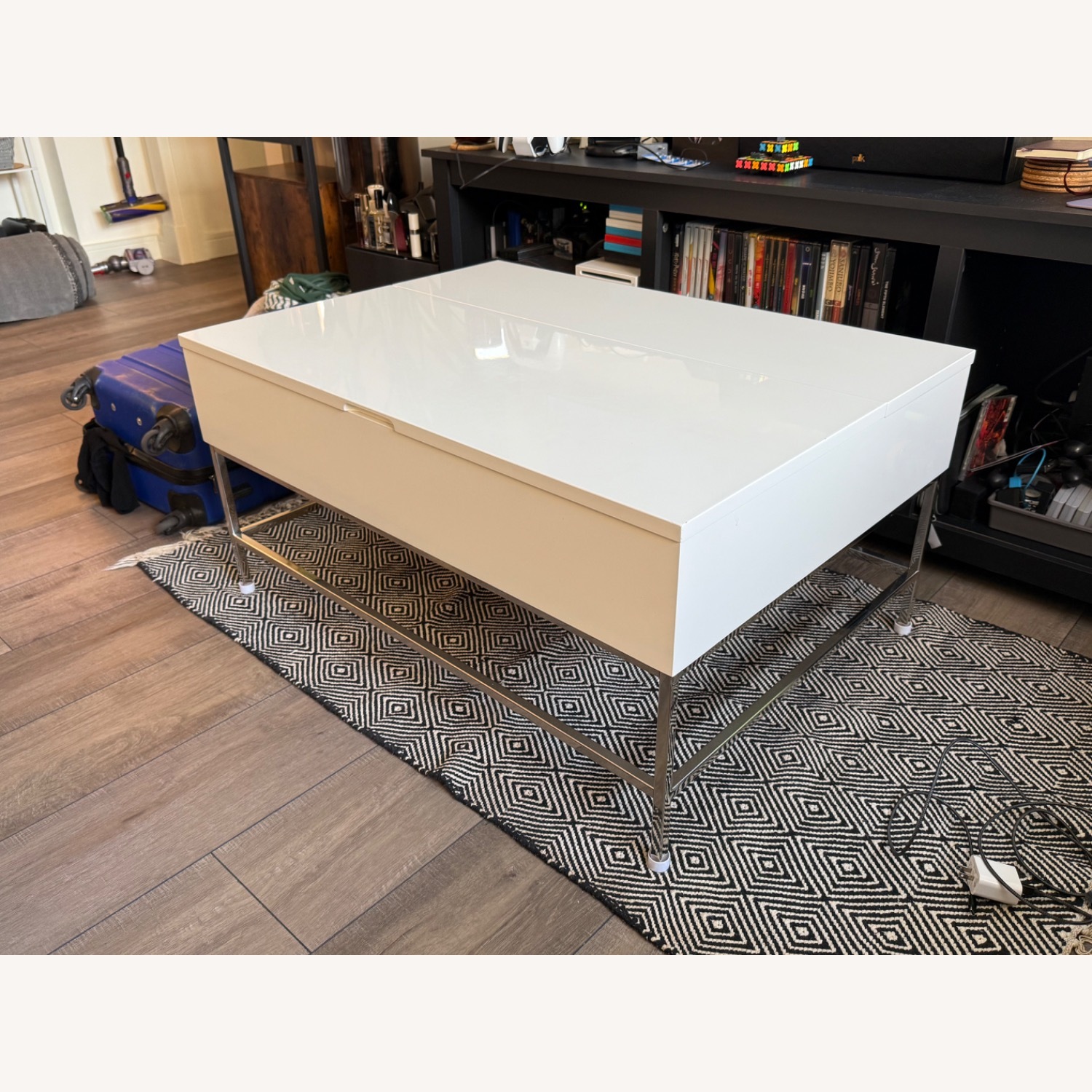 West Elm White Pop Up Coffee Table - image-2