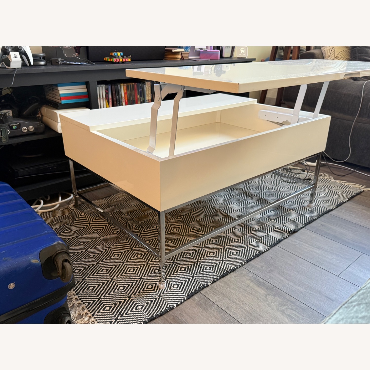 West Elm White Pop Up Coffee Table - image-1