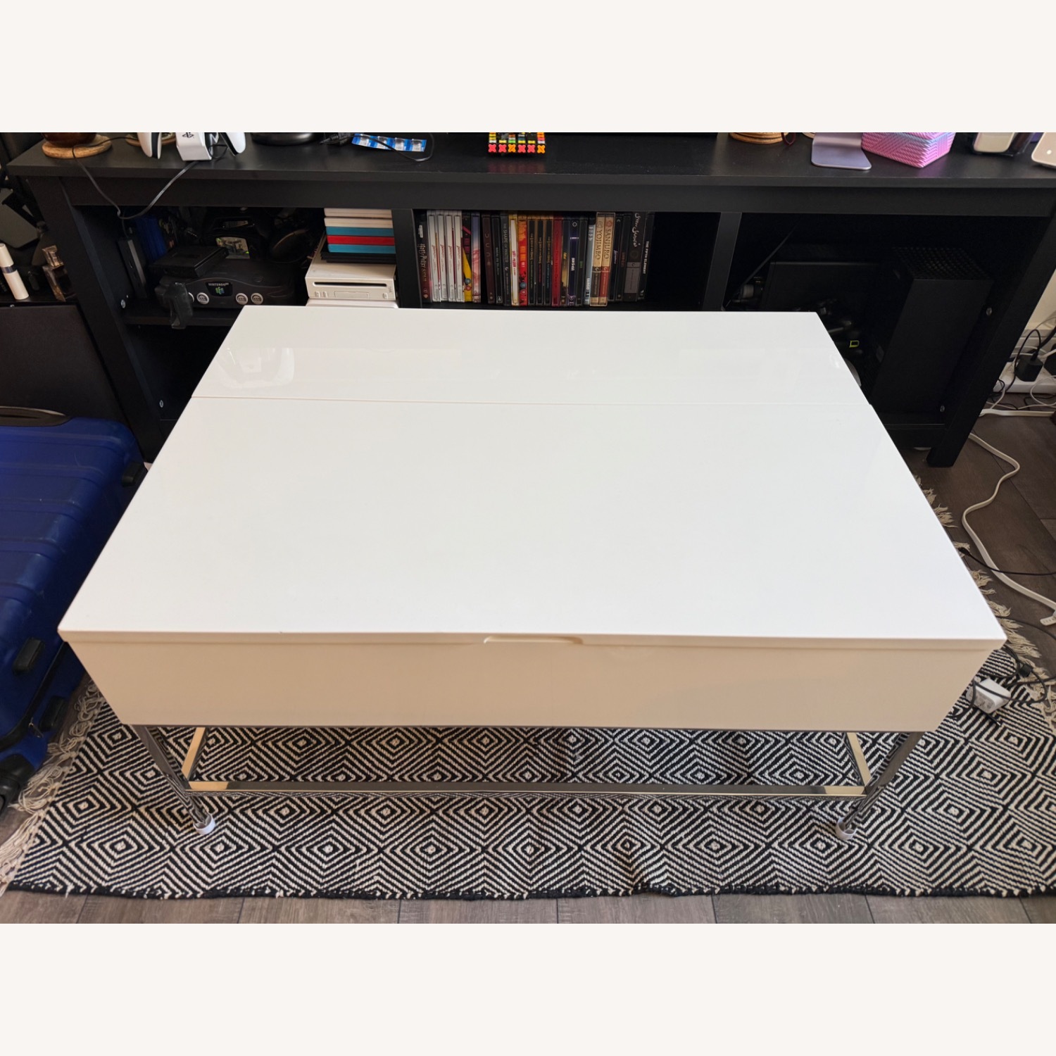 West Elm White Pop Up Coffee Table - image-3