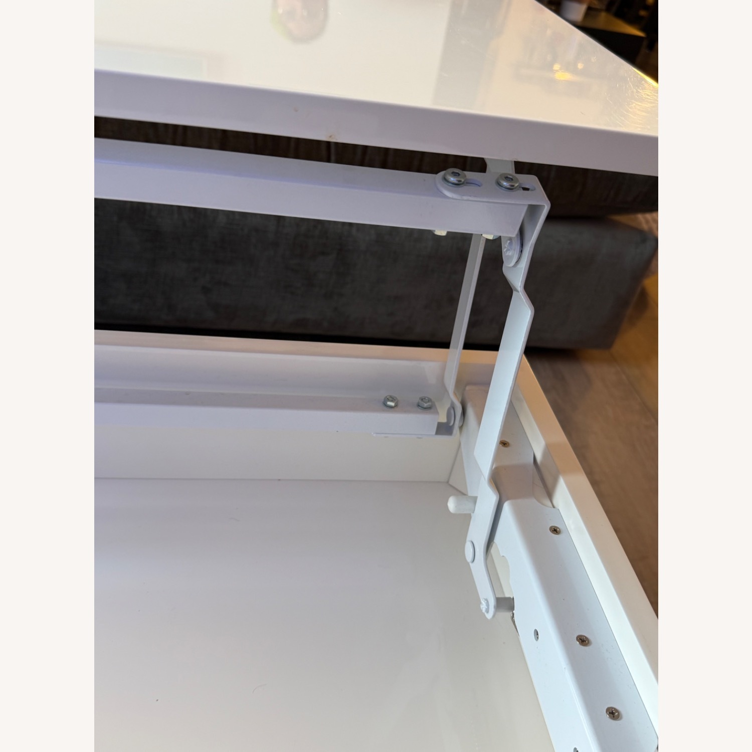 West Elm White Pop Up Coffee Table - image-7