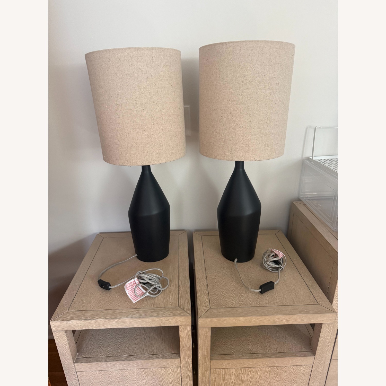 West Elm Black Table Lamps - Set of 2 - image-3