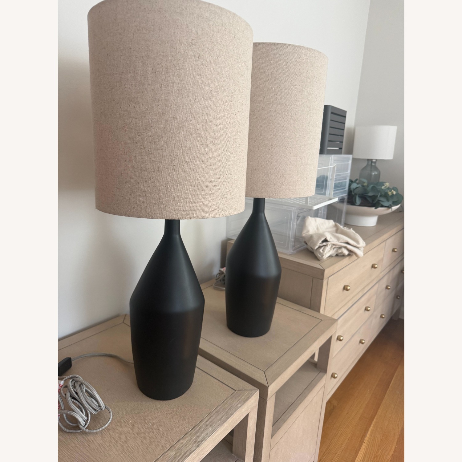 West Elm Black Table Lamps - Set of 2 - image-2