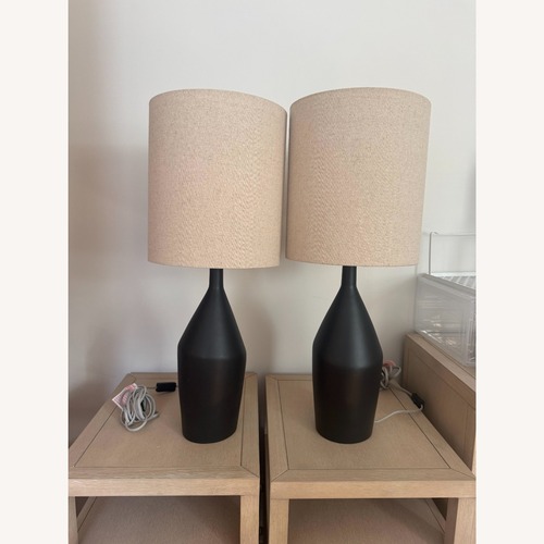 Used West Elm Black Table Lamps - Set of 2 for sale on AptDeco