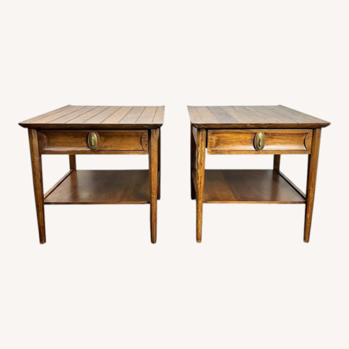 Used Vintage/Antique Finds Dark Brown Wood Side Table for sale on AptDeco