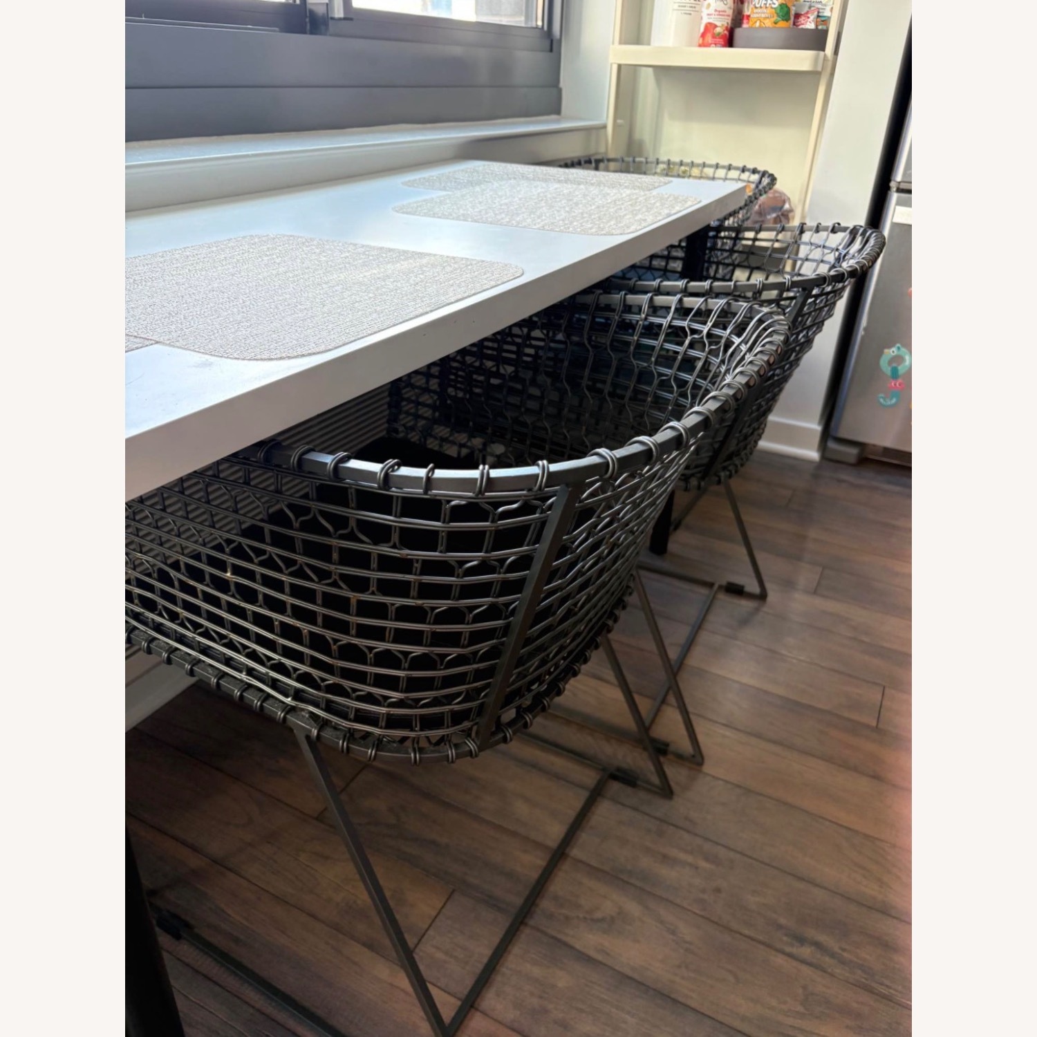 Crate & Barrel Black Metal Dining Chairs - image-1