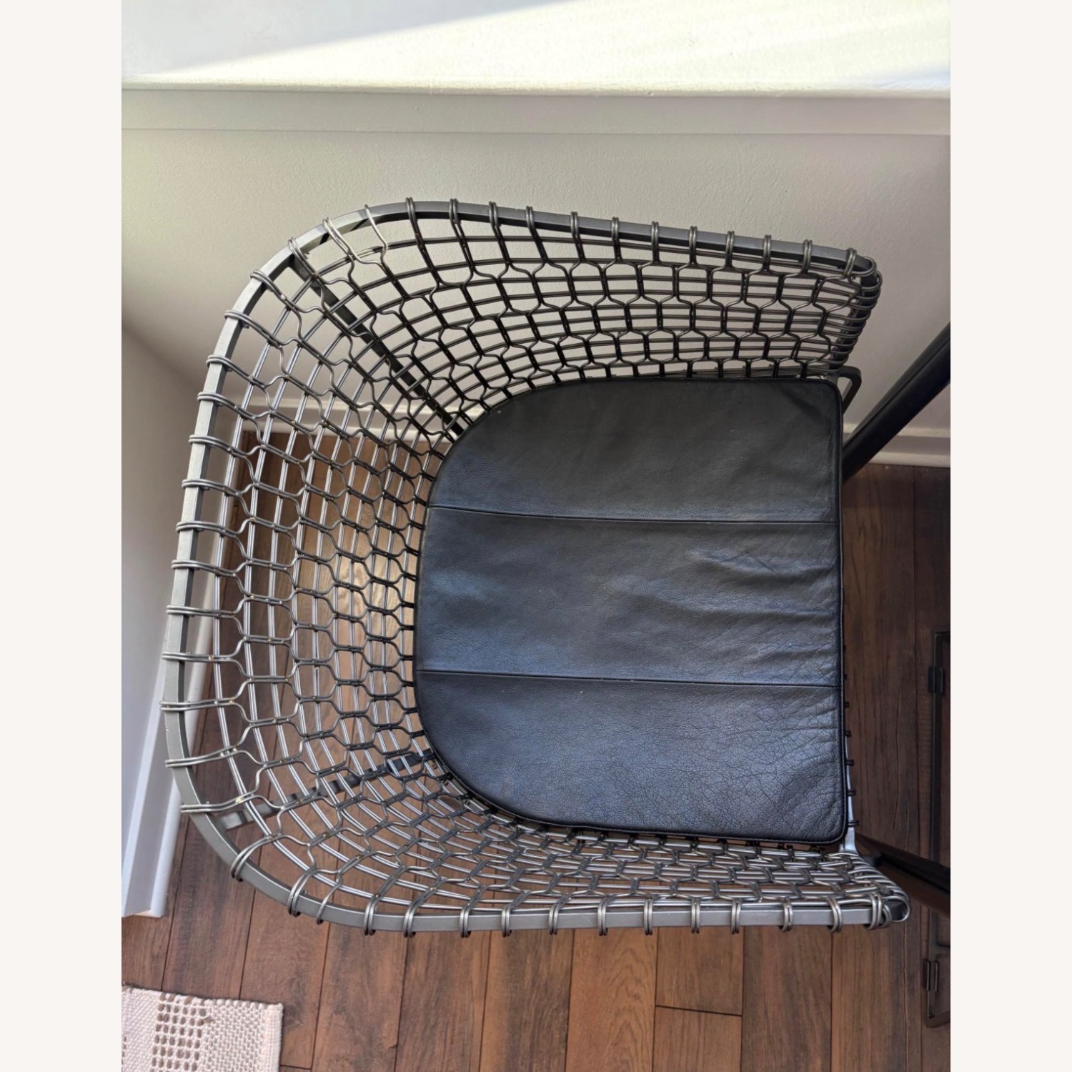 Crate & Barrel Black Metal Dining Chairs - image-3