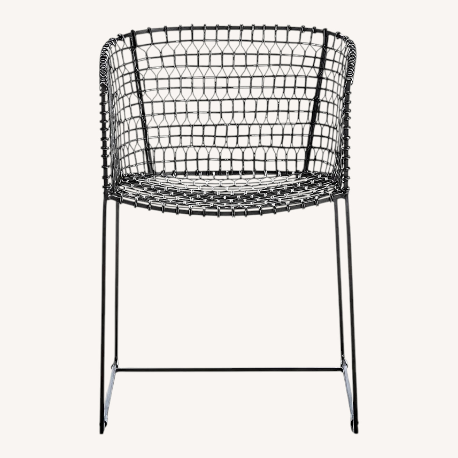 Crate & Barrel Black Metal Dining Chairs - image-0