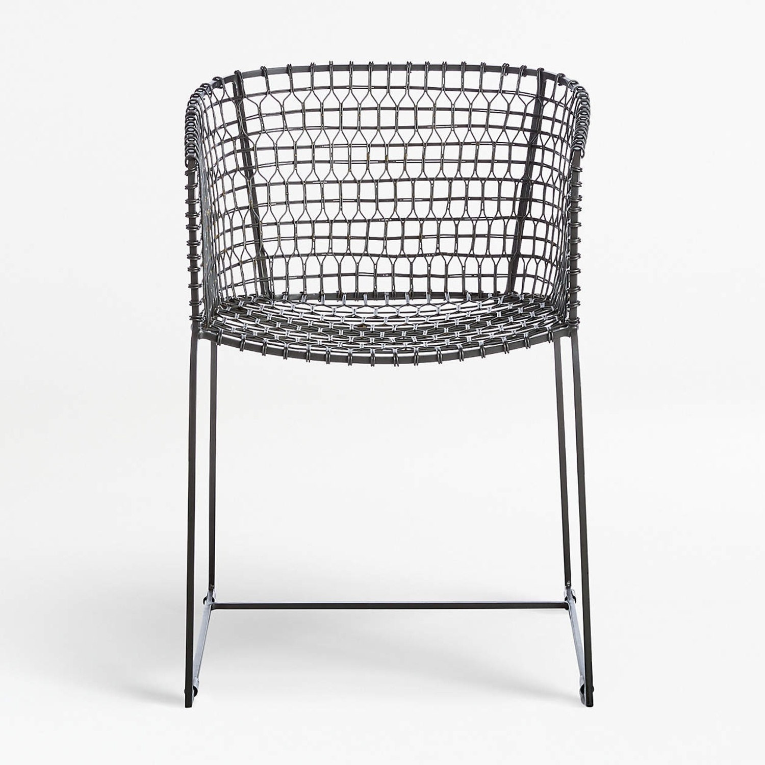 Crate & Barrel Black Metal Dining Chairs - image-5