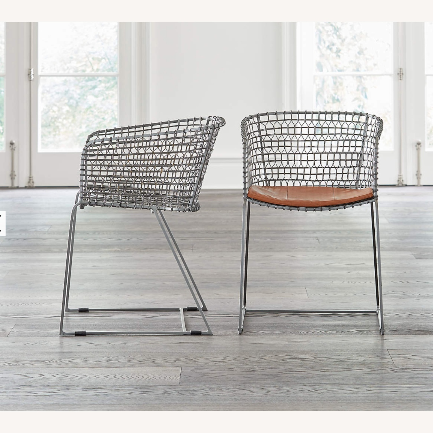 Crate & Barrel Black Metal Dining Chairs - Set of 4 - image-6