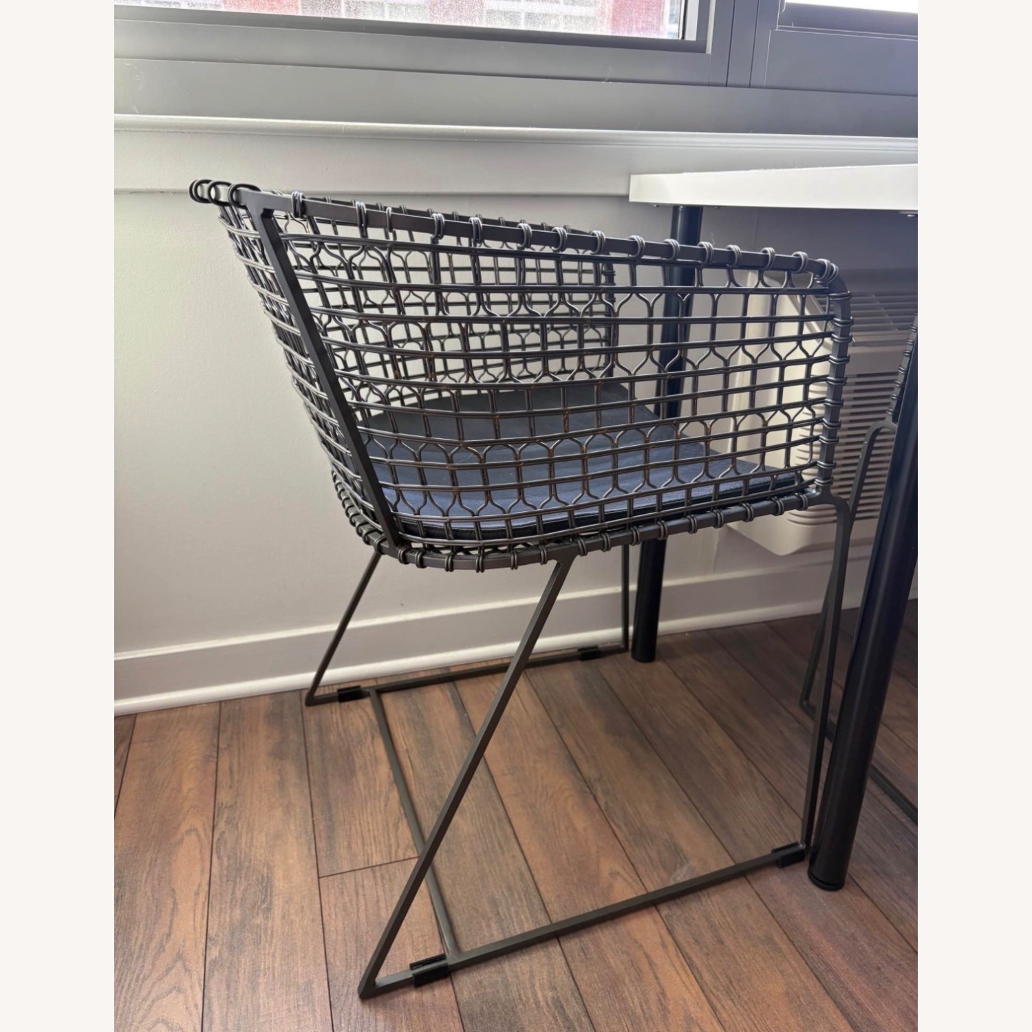 Crate & Barrel Black Metal Dining Chairs - image-2