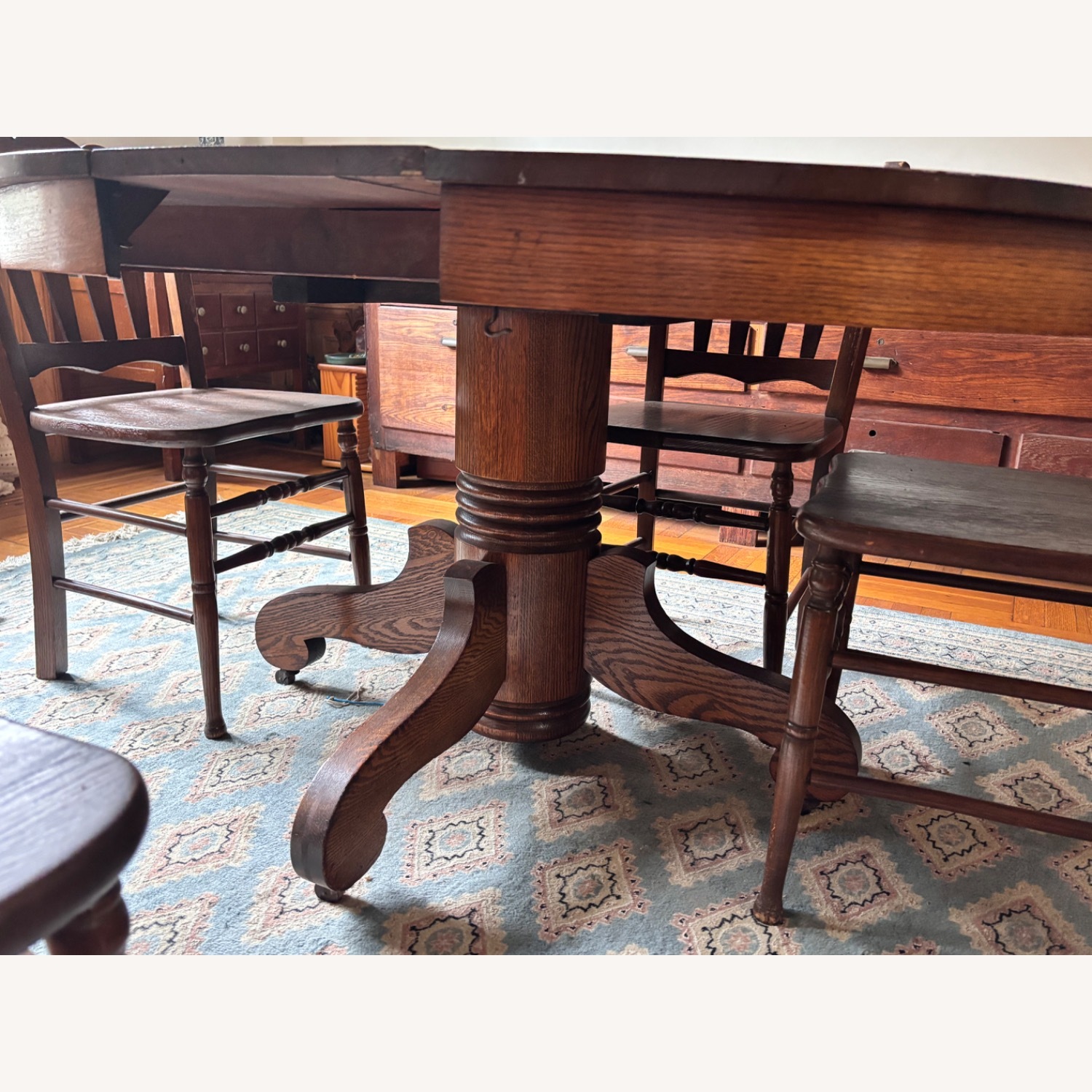 Vintage/Antique Dark Brown Dining Table - image-2