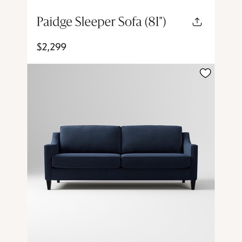 Used West Elm Ink Blue Velvet Sleeper Sofa for sale on AptDeco