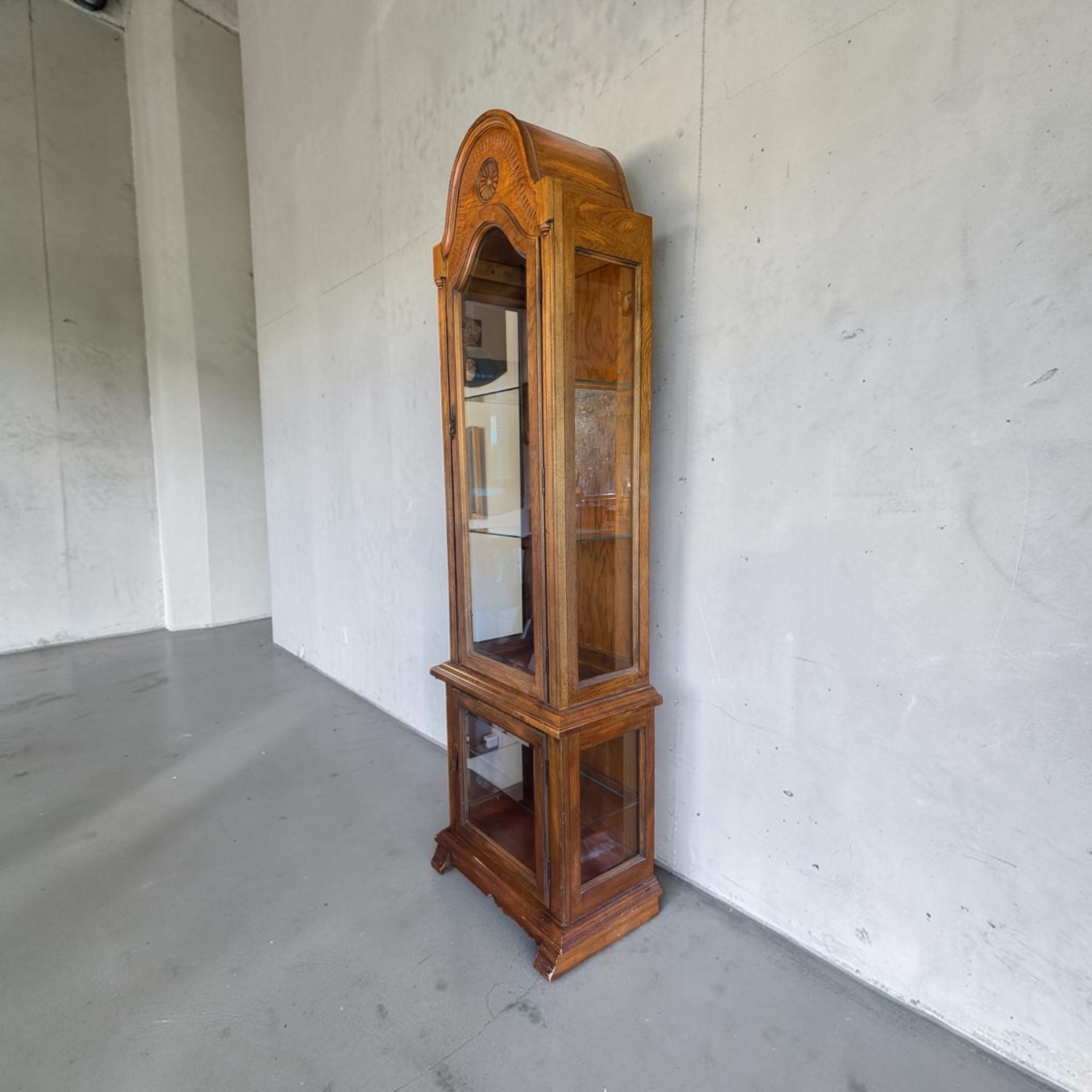 Natural Light Brown Antique China Cabinet - image-2