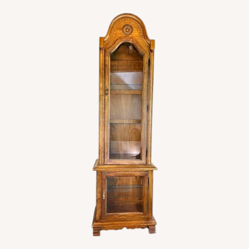Used Natural Light Brown Antique China Cabinet for sale on AptDeco