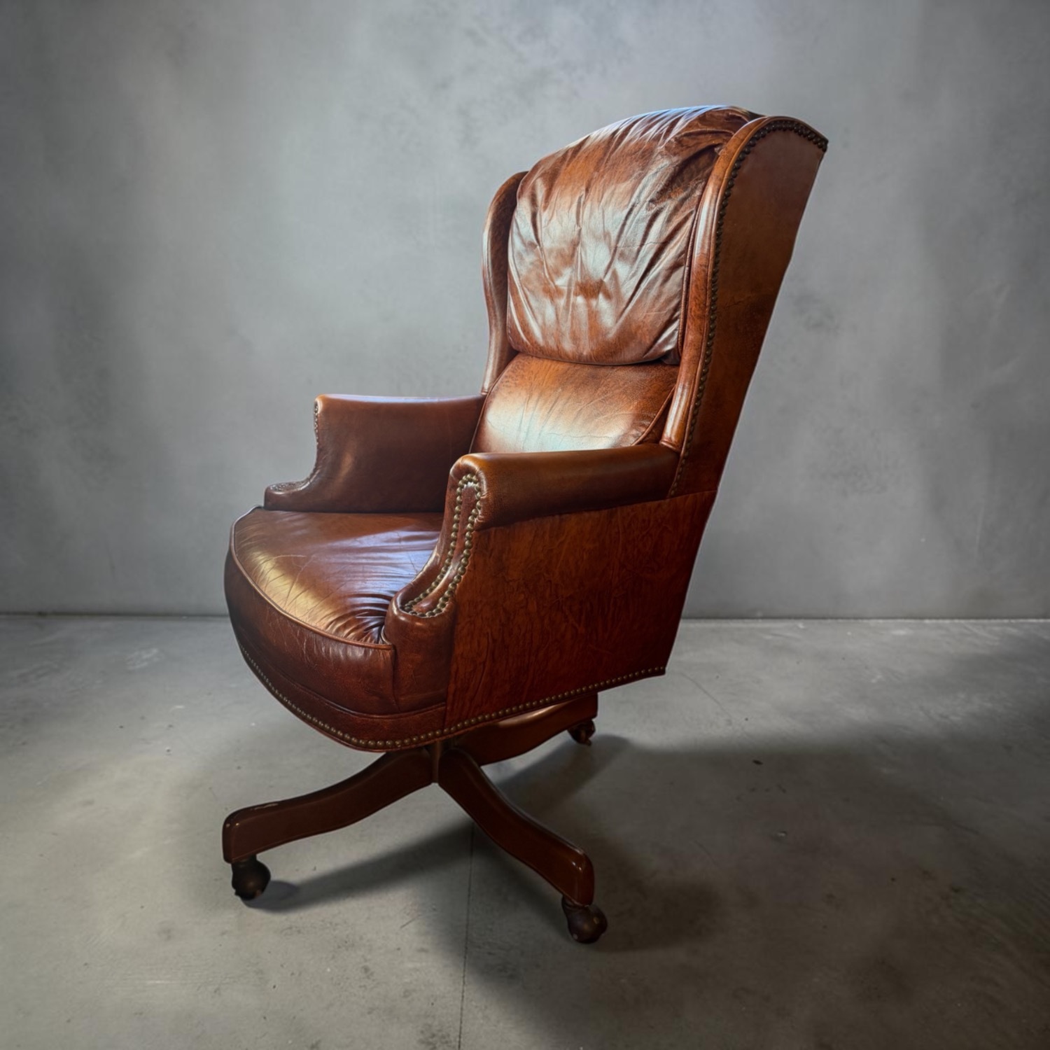 Vintage/Antique Dark Brown Leather Armchair - image-2