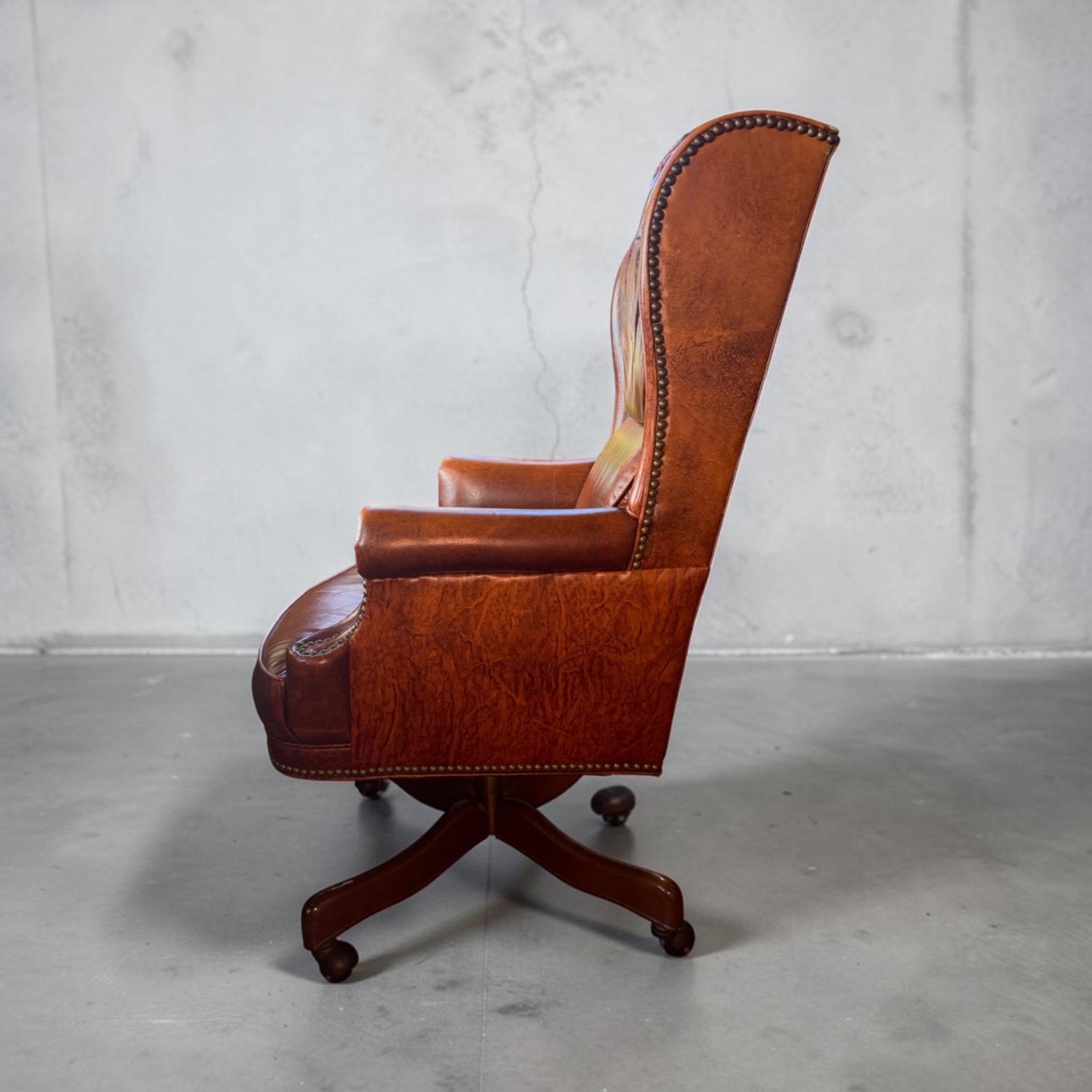 Vintage/Antique Dark Brown Leather Armchair - image-3