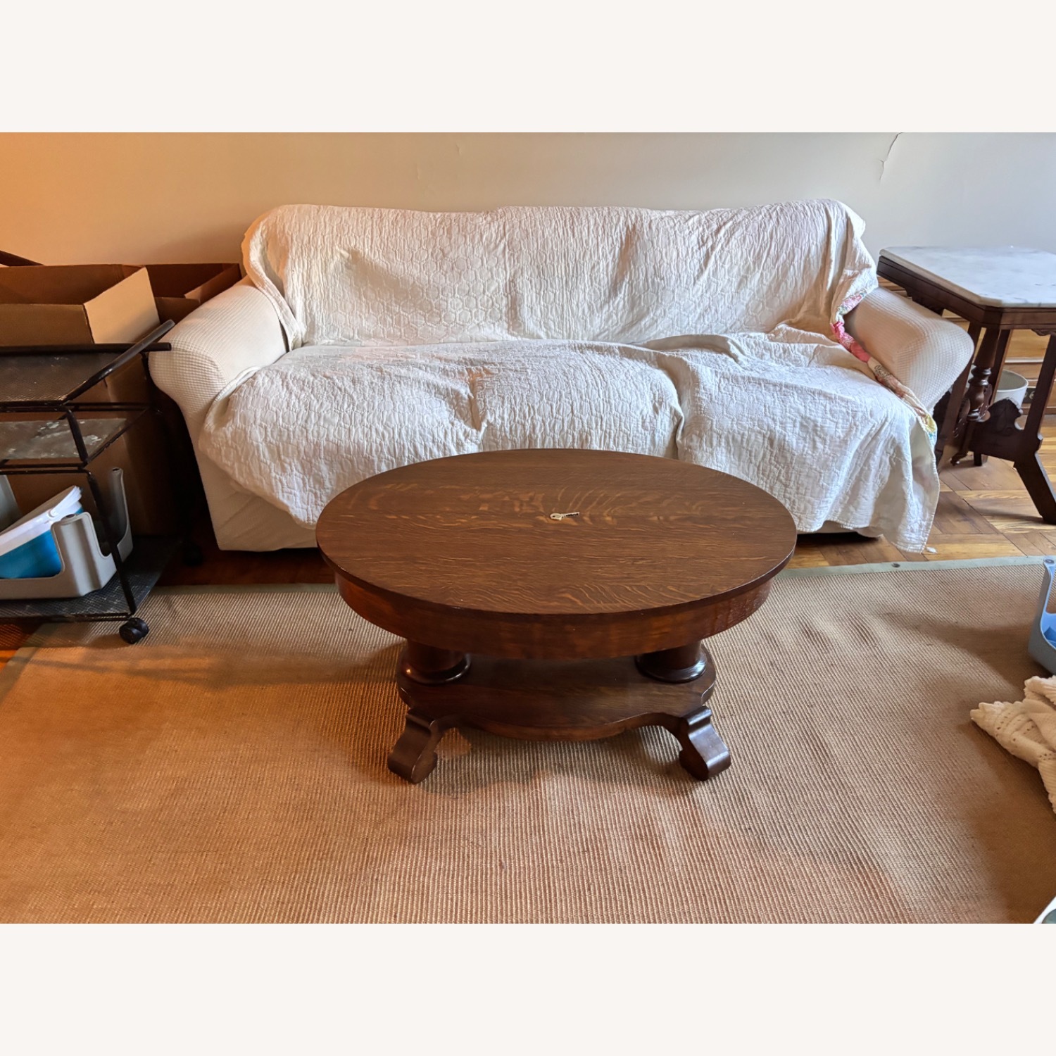 Vintage/Antique Dark Brown Coffee Table - image-1