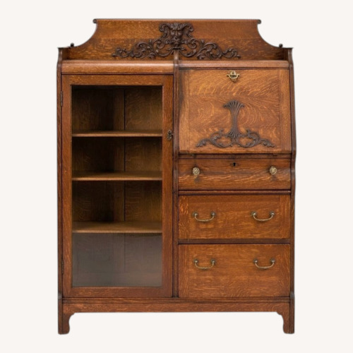 Used Vintage/Antique Dark Brown Wood Bookcase for sale on AptDeco