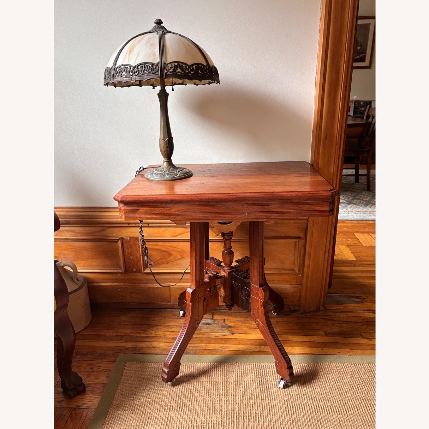 Vintage/Antique Dark Brown Wood Side Table - image-3