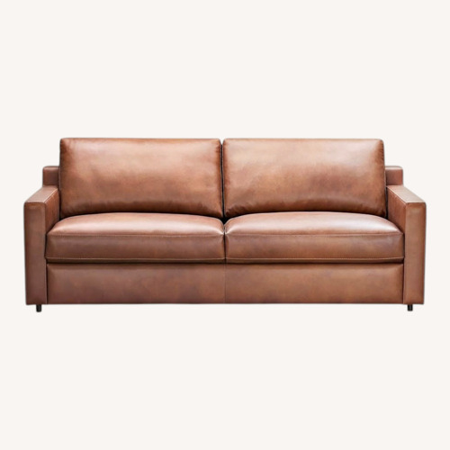Used AllModern Light Brown Leather 2 Seater Sofa for sale on AptDeco