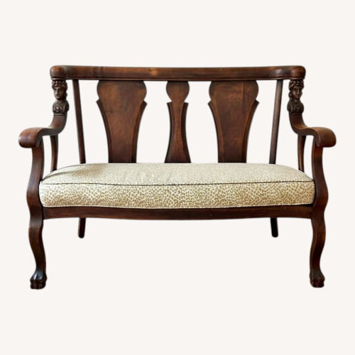 Used Vintage/Antique Dark Brown Wood Bench for sale on AptDeco